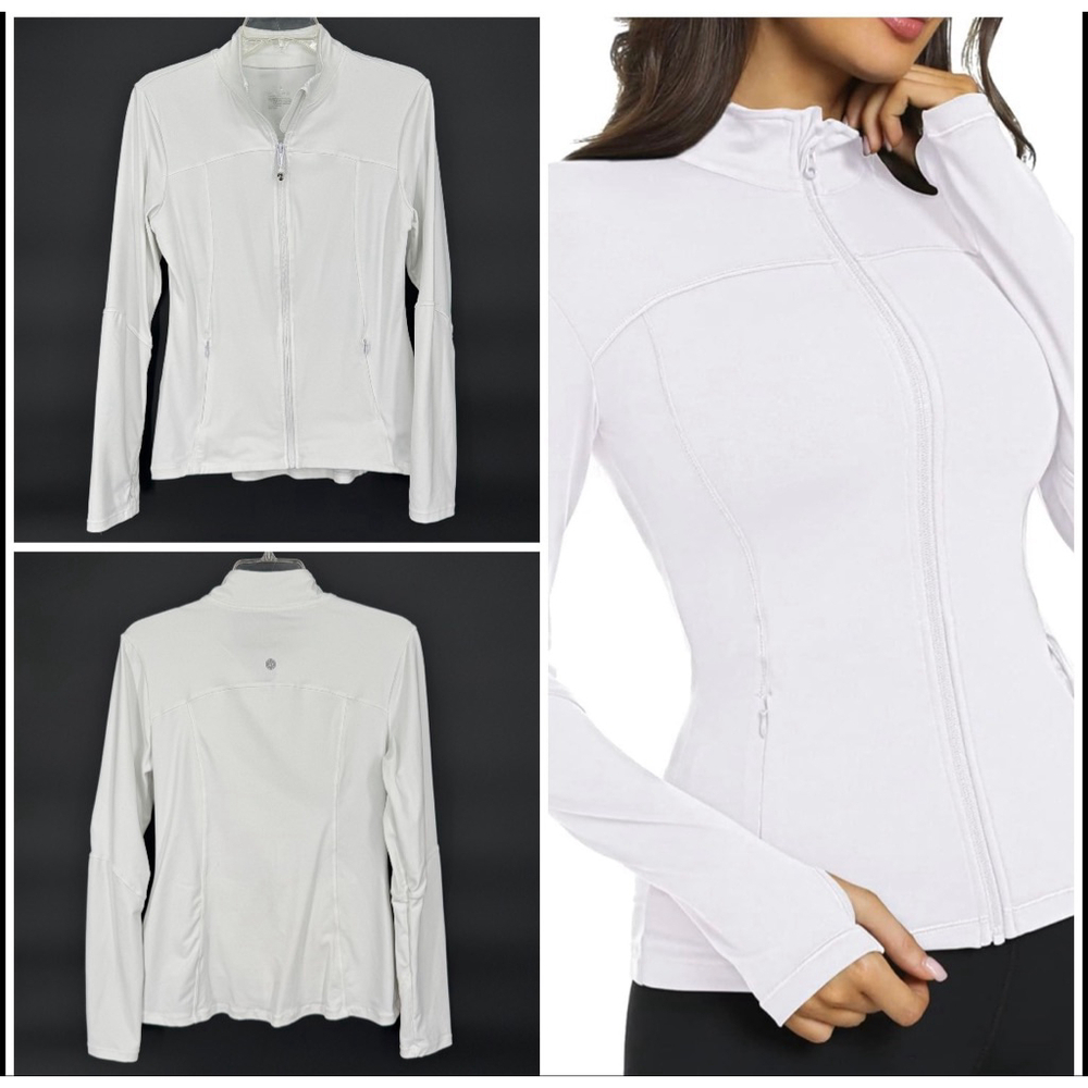 Queenie Ke White Full Zip Athletic Jacket L